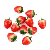 10pcs Red Strawberry Resin Charms Pendant for DIY Earrings Necklaces Jewelry