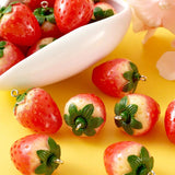 10pcs Red Strawberry Resin Charms Pendant for DIY Earrings Necklaces Jewelry