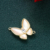 Double Ring Pendant Epoxy Shell Butterfly Charms Bracelet Necklace