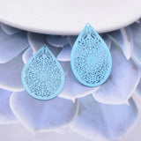 50pcs AB1394 Silver Water Drop Charm Pendant Earring Findings