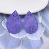 50pcs AB1394 Silver Water Drop Charm Pendant Earring Findings