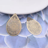 50pcs AB1394 Silver Water Drop Charm Pendant Earring Findings