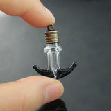 5PCS Anchor Name on Rice Glass Vial Pendant DIY Charms