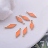 30pcs 5*16mm Copper Charms Enamelled Rhombus Pendant DIY Earring Making