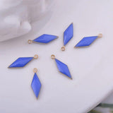 30pcs 5*16mm Copper Charms Enamelled Rhombus Pendant DIY Earring Making