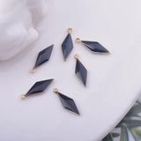 30pcs 5*16mm Copper Charms Enamelled Rhombus Pendant DIY Earring Making