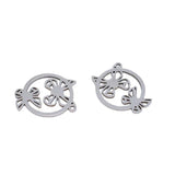 5Pcs Stainless Steel Butterfly Cat Head Charms for DIY Jewelry Making