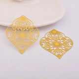 30pcs AB5446 40*54mm Filigree Hollow Flower Earring Pendant Leaf DIY Jewelry