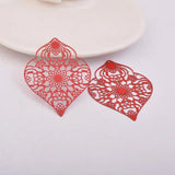 30pcs AB5446 40*54mm Filigree Hollow Flower Earring Pendant Leaf DIY Jewelry
