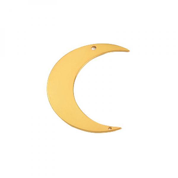 Brass Geometric Crescent Charm Pendant for Necklace Earring Making