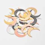 Brass Geometric Crescent Charm Pendant for Necklace Earring Making