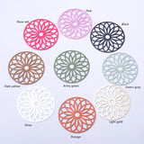 50pcs Brass Silver Round Flower Charms Earring Pendant Jewelry Findings