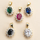 5pcs/lot Mixed Copper Crystal Charms Pendant DIY Necklace Earrings