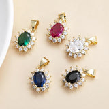 5pcs/lot Mixed Copper Crystal Charms Pendant DIY Necklace Earrings