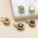 5pcs/lot Mixed Copper Crystal Charms Pendant DIY Necklace Earrings