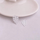 100pcs Silver Leaf Pendants Painted Metal Brass Jewelry Findings