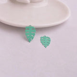 100pcs Silver Leaf Pendants Painted Metal Brass Jewelry Findings
