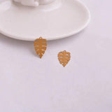 100pcs Silver Leaf Pendants Painted Metal Brass Jewelry Findings