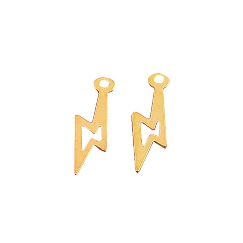 Multicolor Brass Lightning Earring Necklace Pendant