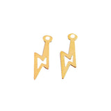 Multicolor Brass Lightning Earring Necklace Pendant