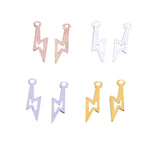 Multicolor Brass Lightning Earring Necklace Pendant