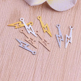 Multicolor Brass Lightning Earring Necklace Pendant