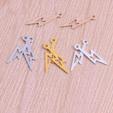 Multicolor Brass Lightning Earring Necklace Pendant