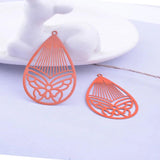 50pcs AB6003 Hollow Water Drop Butterfly Charms Earring Pendant