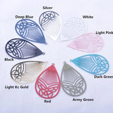 50pcs AB6003 Hollow Water Drop Butterfly Charms Earring Pendant