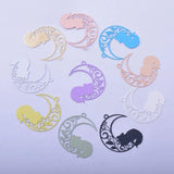 50pcs Brass Moon and Cat Charms Earring Jewelry Accessories