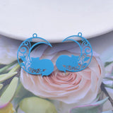 50pcs Brass Moon and Cat Charms Earring Jewelry Accessories