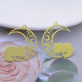 50pcs Brass Moon and Cat Charms Earring Jewelry Accessories