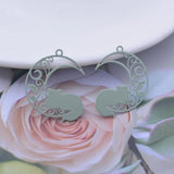 50pcs Brass Moon and Cat Charms Earring Jewelry Accessories