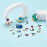 20pcs Space Astronaut Enamel Charms for DIY Jewelry Making
