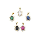 5pcs Mixed Copper Crystal Charms Pendant for DIY Jewelry