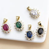 5pcs Mixed Copper Crystal Charms Pendant for DIY Jewelry