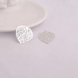 50pcs Brass Metal Leaves Prints Charms Jewelry Accessories