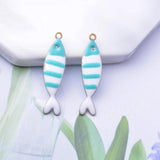 20pcs Copper Fish Charms Two-sided Enamel Pendant DIY Jewelry Making