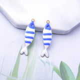 20pcs Copper Fish Charms Two-sided Enamel Pendant DIY Jewelry Making