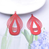 30pcs AB5177 Brass Filigree Red Cream Charms Gray Rose Pendant DIY Earrings