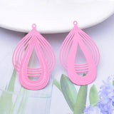 30pcs AB5177 Brass Filigree Red Cream Charms Gray Rose Pendant DIY Earrings