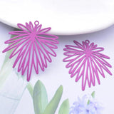 30pcs AD3362 38*33mm Brass Leaves Charms Colorful Pendants DIY Earrings