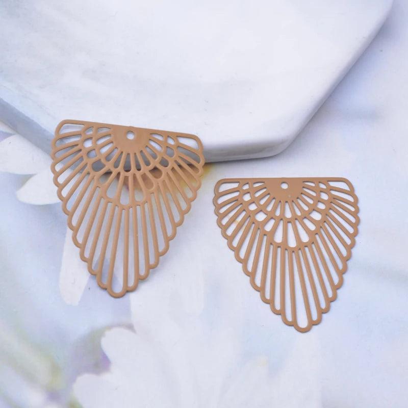 50pcs AB7144 Metal Triangle Charms Brass Filigree Pendant DIY Jewelry Making