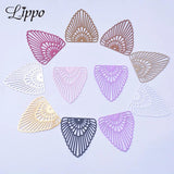 50pcs AB7144 Metal Triangle Charms Brass Filigree Pendant DIY Jewelry Making