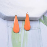 30pcs Copper Enamel Water drop Charms for DIY Earring Making