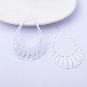 30pcs Painted Brass Big Water Drop Light purple Charms DIY Earring Findings