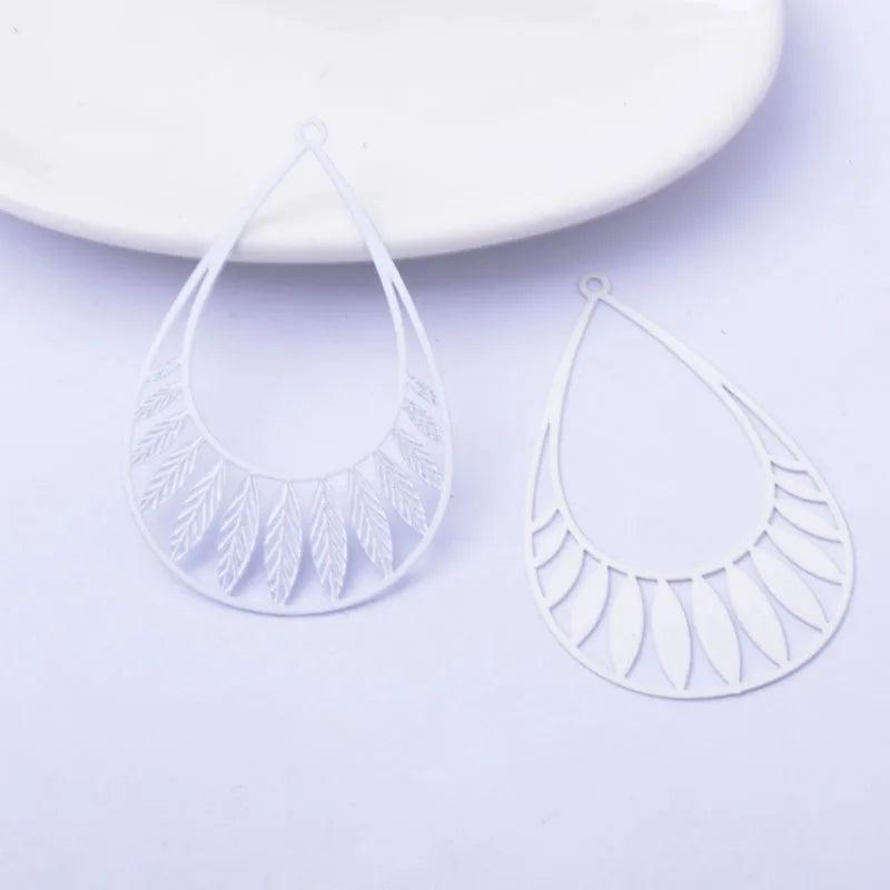 30pcs Painted Brass Big Water Drop Light purple Charms DIY Earring Findings