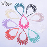 30pcs Painted Brass Big Water Drop Light purple Charms DIY Earring Findings