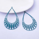 30pcs Painted Brass Big Water Drop Light purple Charms DIY Earring Findings