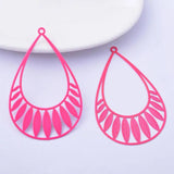 30pcs Painted Brass Big Water Drop Light purple Charms DIY Earring Findings